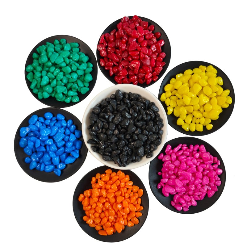 Vibrant Water Resistant Dyed Colored Stones Indoor Outdoor Ornament Pebbles