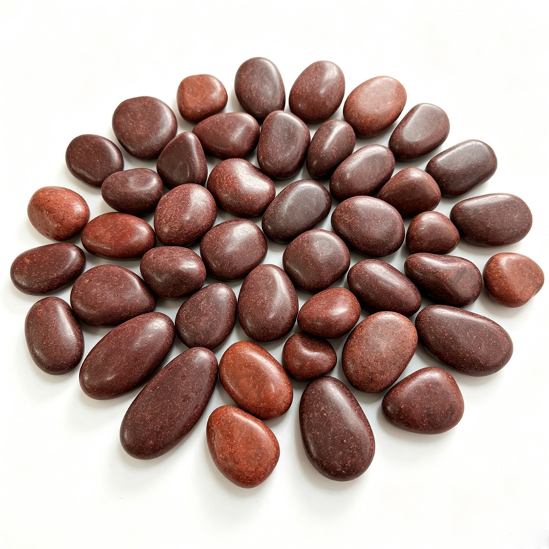 Wholesale Red Polished Pebbles Smooth River Pebbles for Indoor Outdoor Hardscape Works