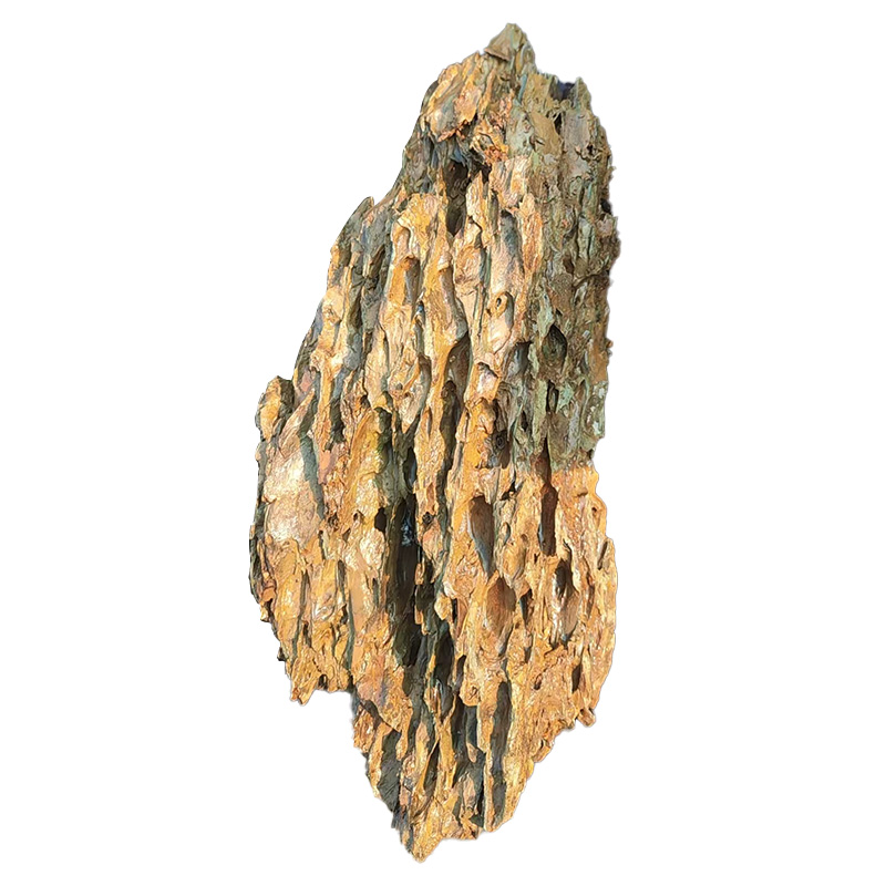 Wholesale Pine Bark Stone Textured Rock for Fish Tank Vivarium Hardscape Landscaping
