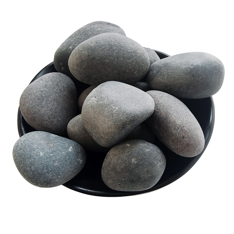 Smooth Matte Grey Pebbles Indoor Outdoor Landscape Decor Gravel Rock