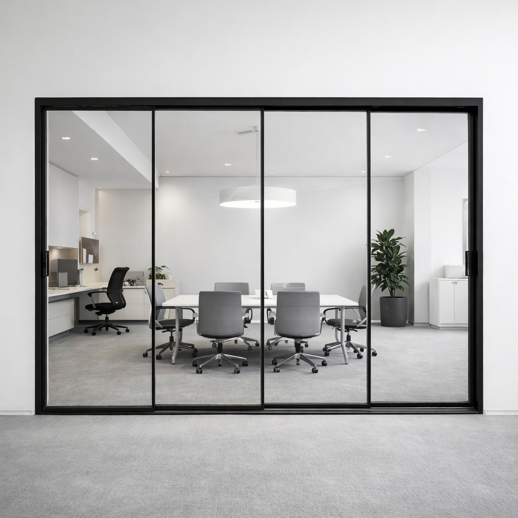 Multi-Panel Slim Frame Aluminum Glass Sliding Door
