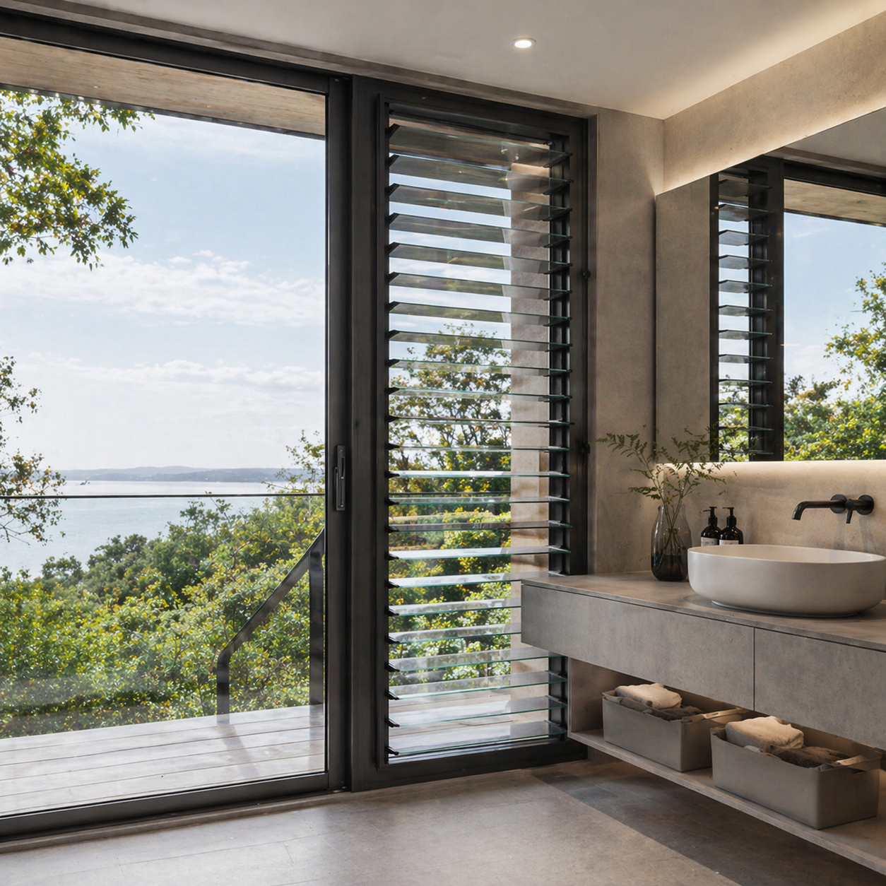 Natural Ventilation Glass Louvered Windows