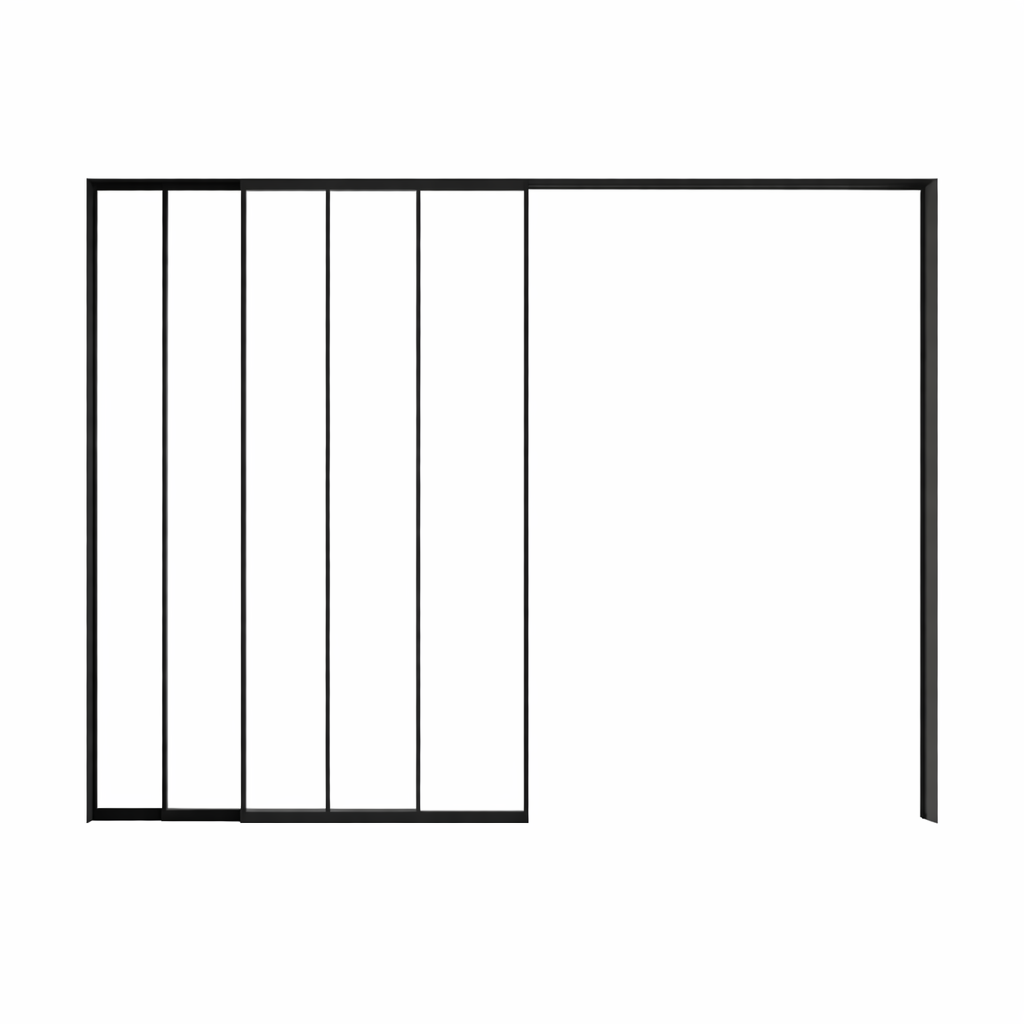 Three-Panel Slim Frame Aluminum Glass Sliding Door
