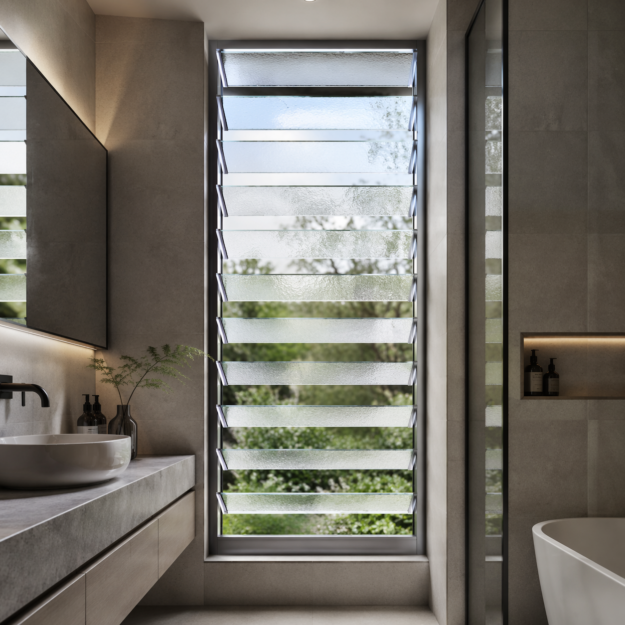 Natural Ventilation Glass Louvered Windows