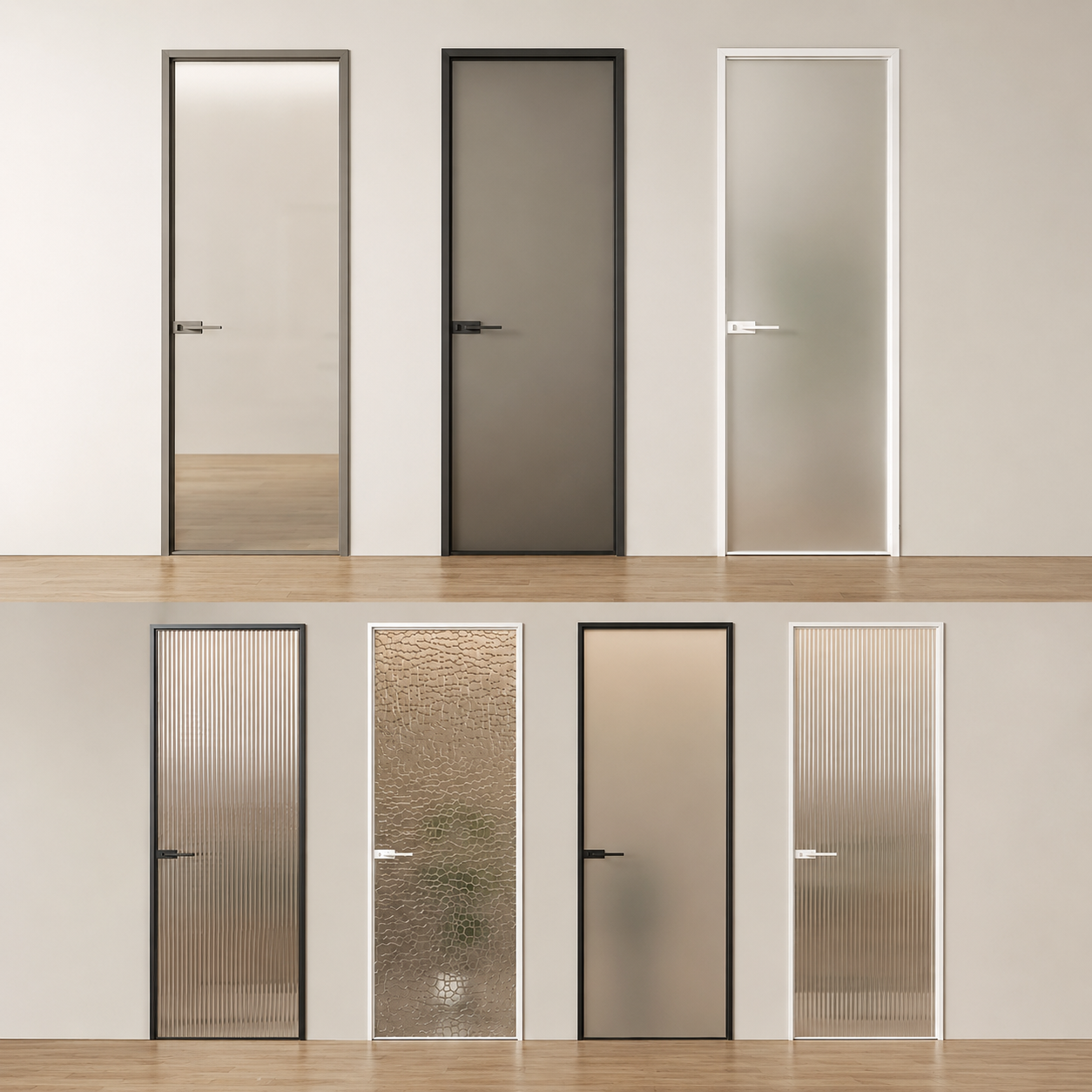 Ultra-Slim Aluminum Hinged Glass Door
