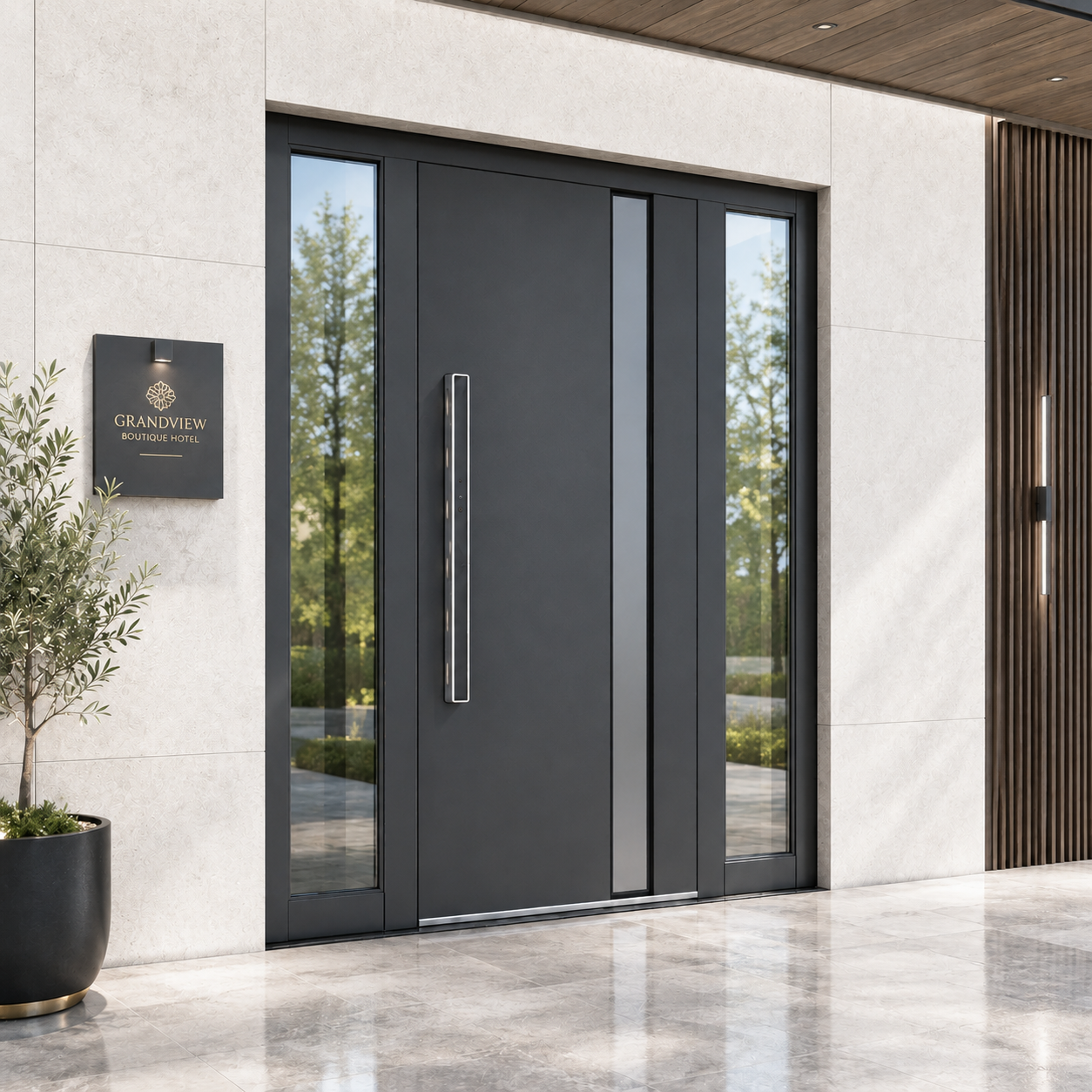 T19 smart entry door lock with 304 stainless steel inlaid front panel