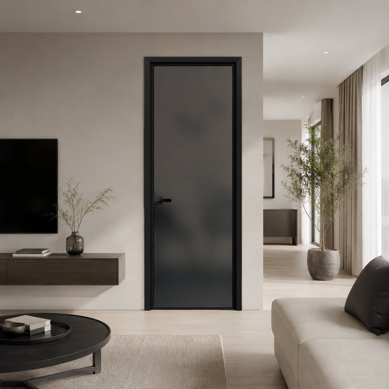 Ultra-Slim Aluminum Hinged Glass Door