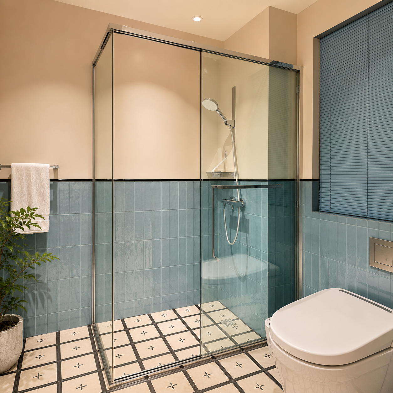 Slim Frame Sliding Glass Shower Enclosure