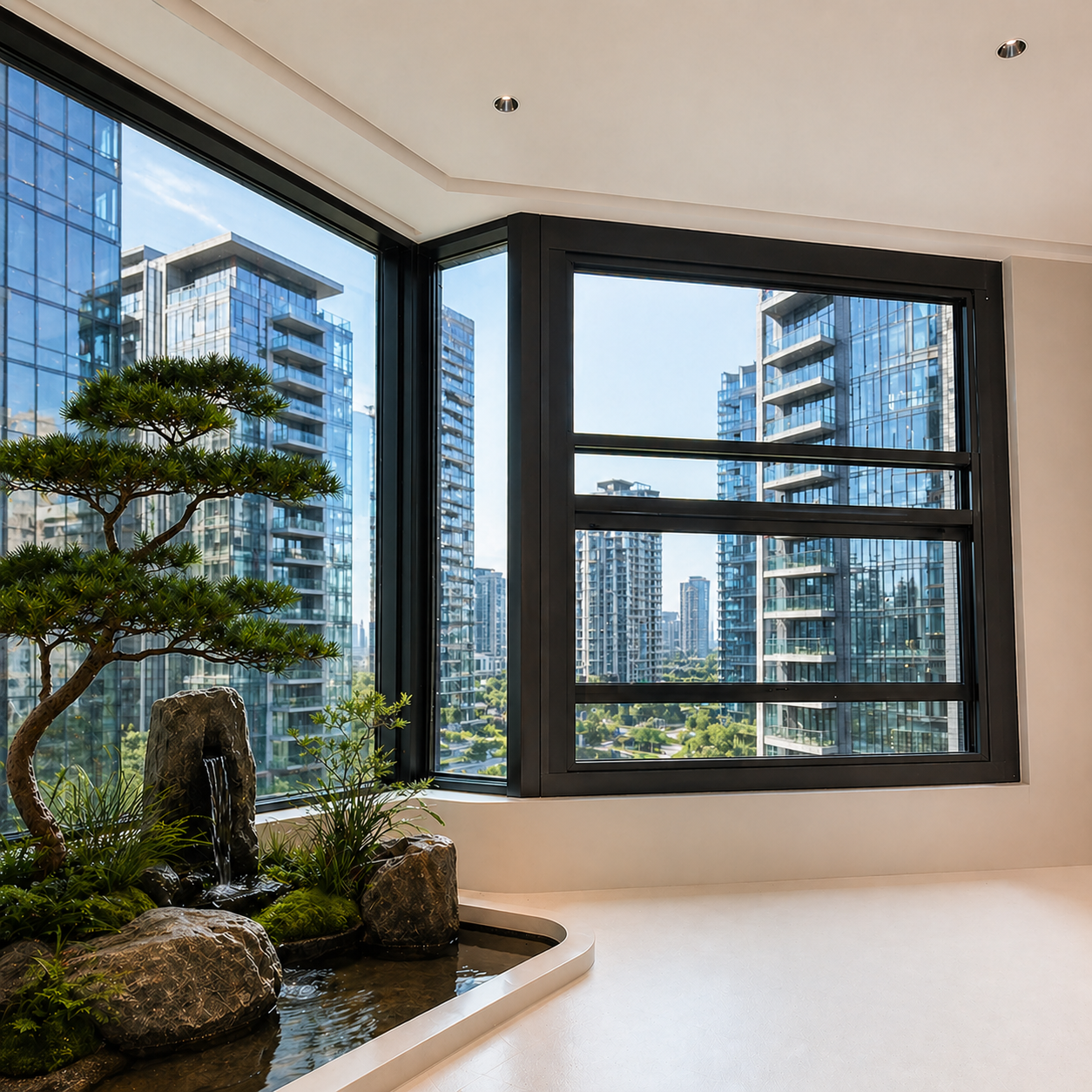 120 Series Slim Frame Motorized Vertical Sliding Window    