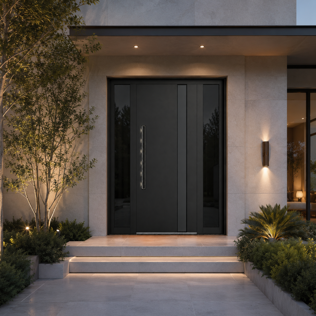 T19 smart entry door lock with 304 stainless steel inlaid front panel