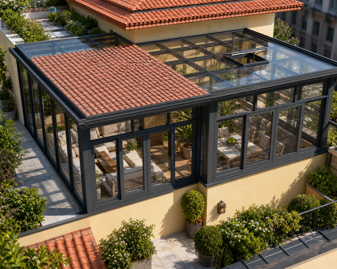 110 Quick-Assembly Aluminum Gable Roof Sunroom