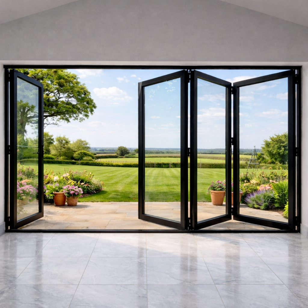 68 Series Anti-Pinch Aluminum Bi-Fold Patio Door
