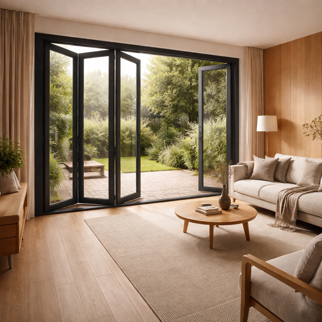 68 Series Anti-Pinch Aluminum Bi-Fold Patio Door