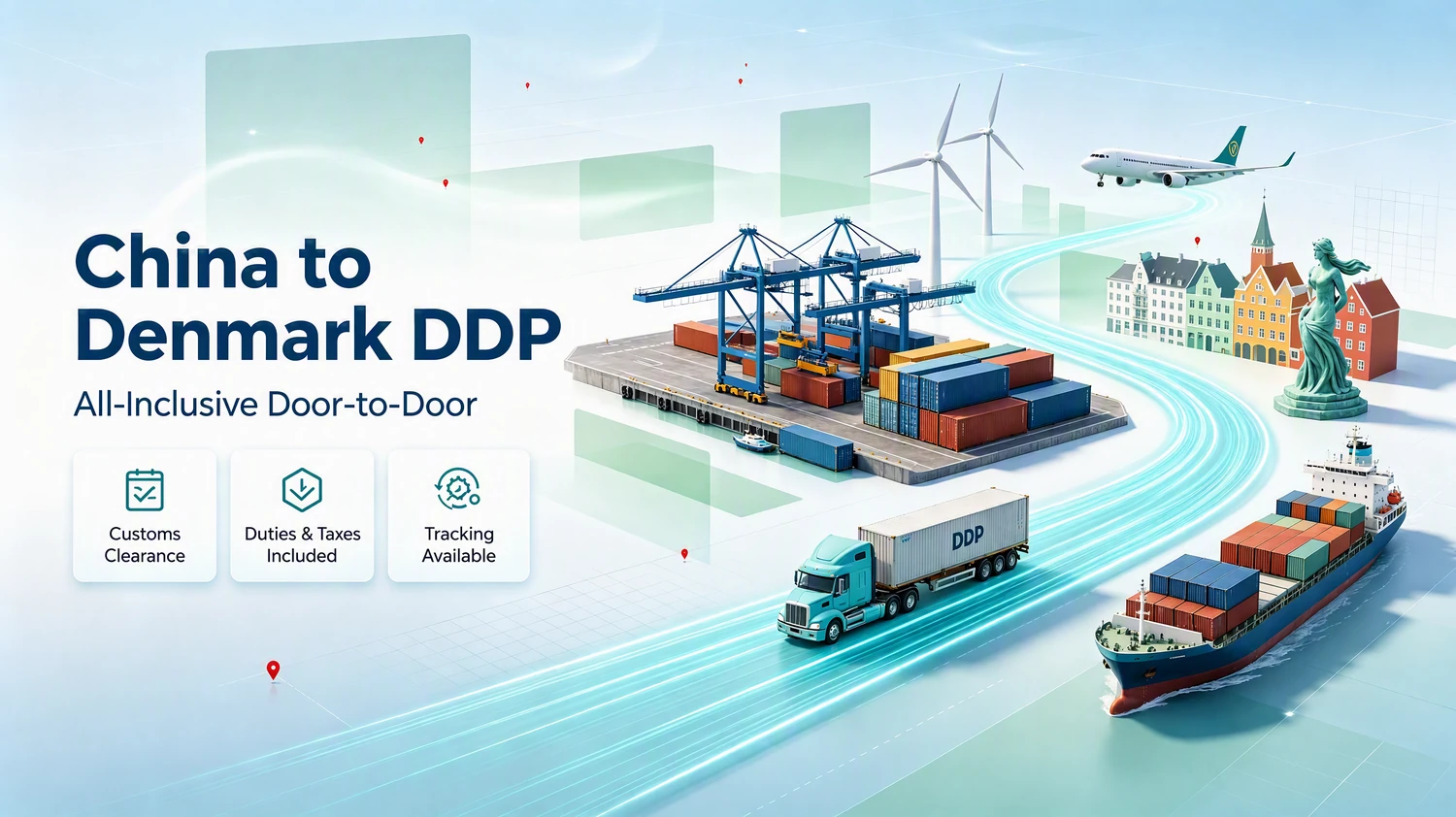 Cina–Danimarca DDP — Servizio porta a porta tutto compreso