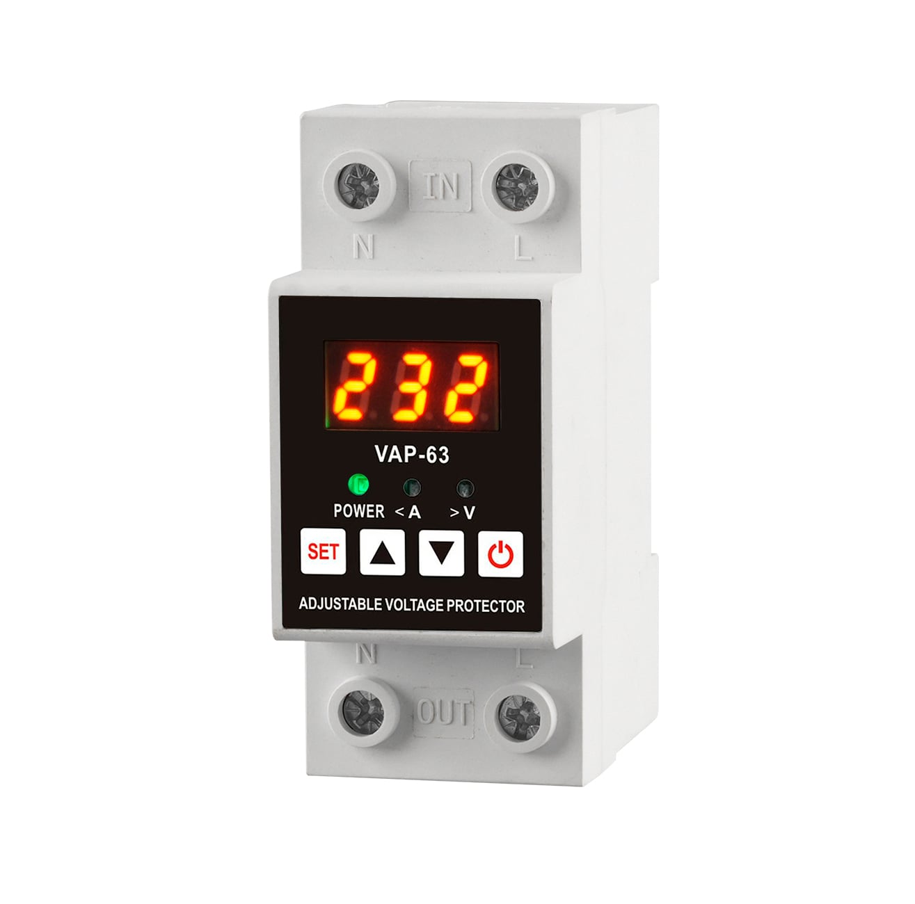 Single-Phase 63A Circuit Breaker with Over Voltage Protection Copper Current Voltage Regulator Stabilizers 220V Output AC Type