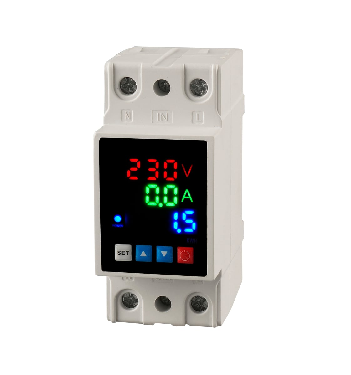 DIN Rail Mounted Self-Resetting Over/Under Voltage Relay - Adjustable Settings & LED Indicator