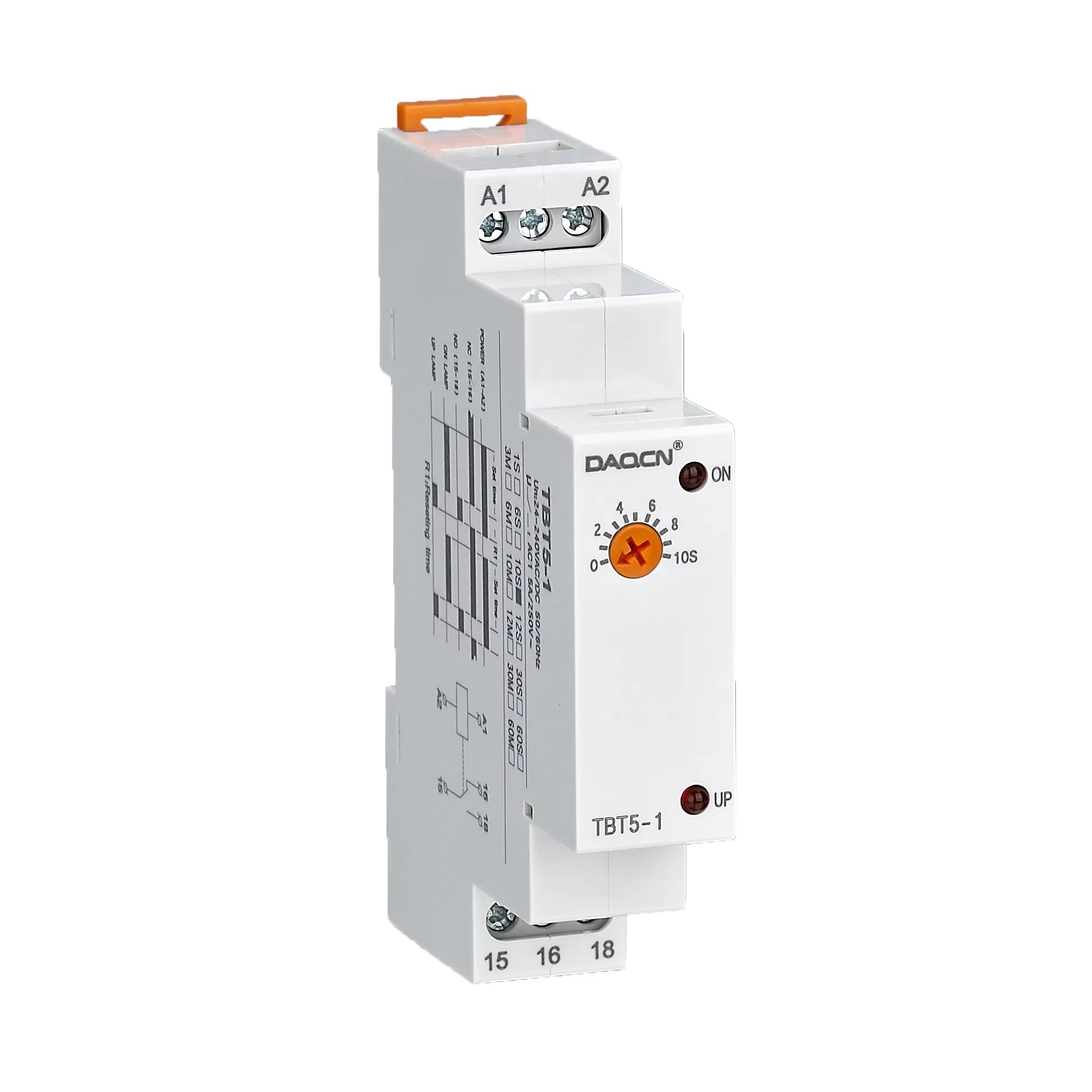 Single Function Time Relay TBT5-1 Electronic Relay Din Rail Delay on Time Timer 