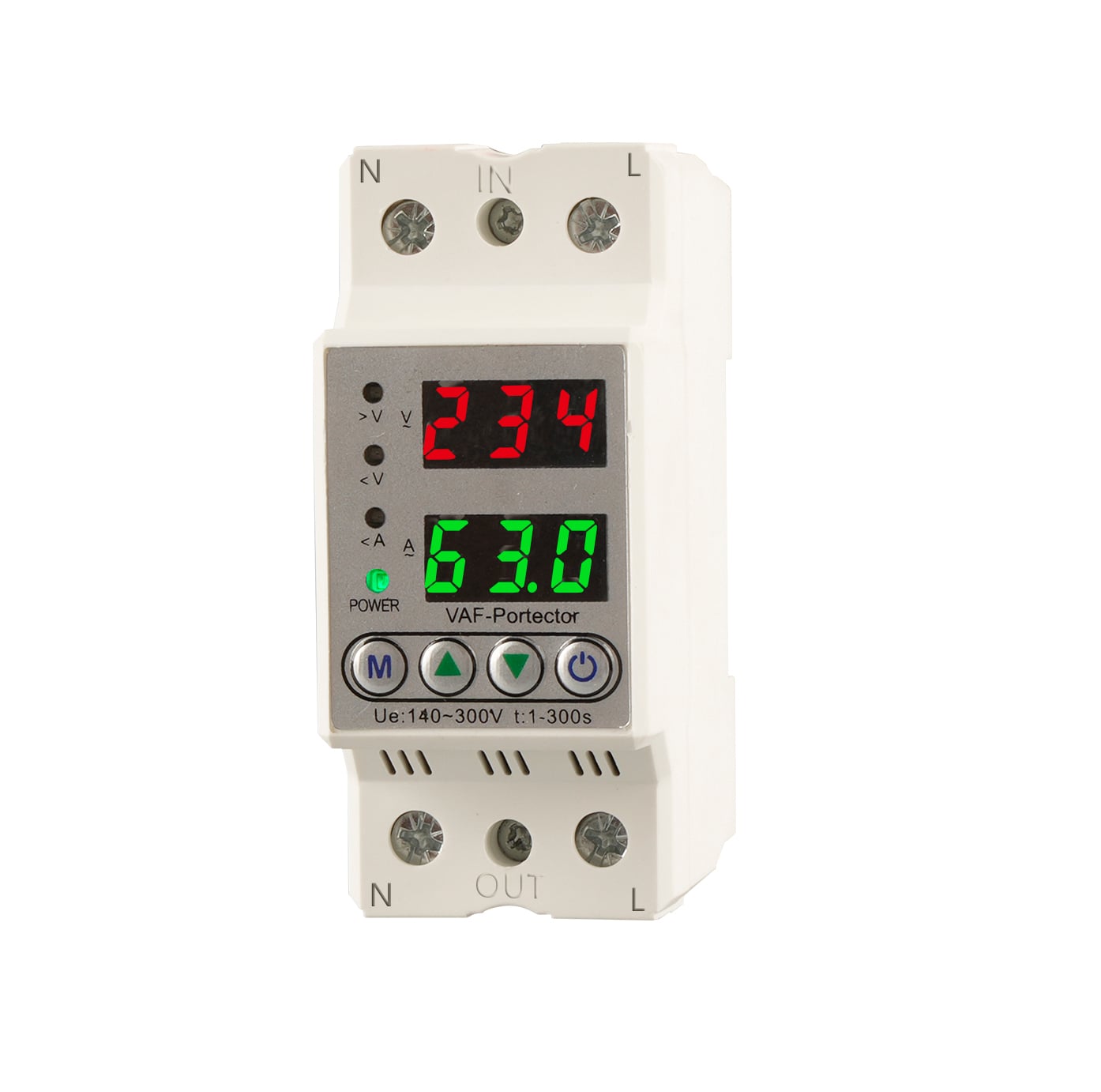 Adjustable Dual Display Electric Protector 220V Continuous Online Overvoltage Undervoltage Protection LED Display