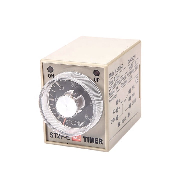 ST2P-E 5A Time Delay Relay – 19 Ranges 1s-24h Panel Mount