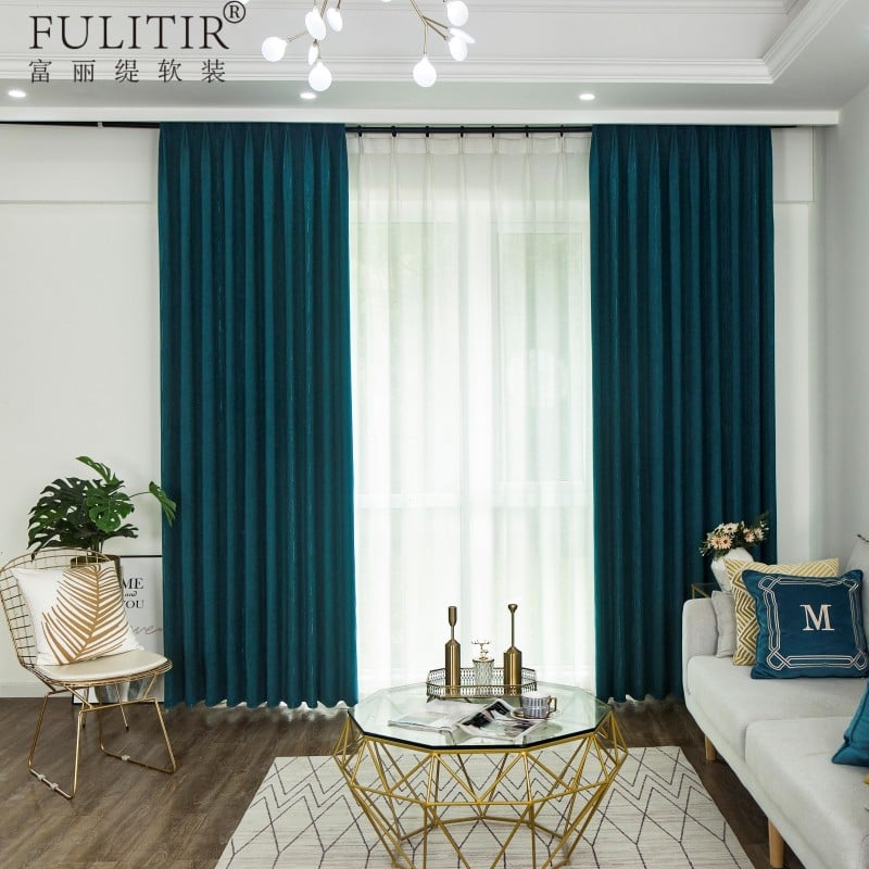Chenille High-Precision Light-Shielding Curtain - Soft and Glutinous Texture, Full Light Blocking, Windproof and Warm Curtain for Bedroom and Living Room