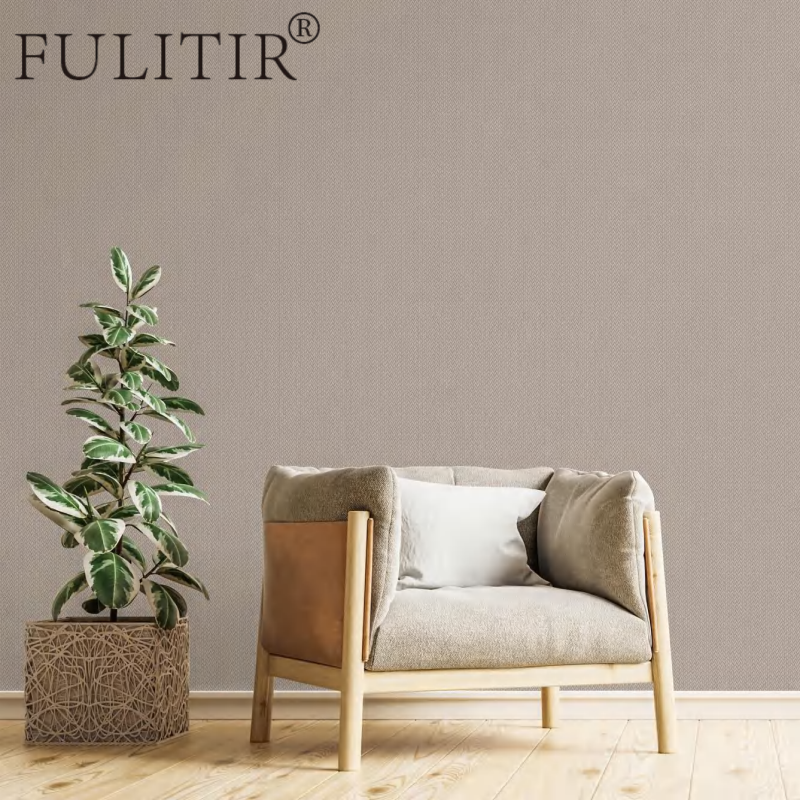Nordic Style Solid Color Linen Pattern Wallpaper - Simple Plain Wall Covering for Living Room Sofa Background Wall, Multiple Colors Available