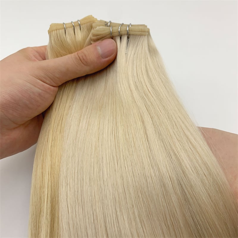 Último Color en Cabello Europeo de Genio, Mekas Invisibles Suaves y Fáciles de Cortar, Extensiones de Cabello Humano de Genio en Color Claro