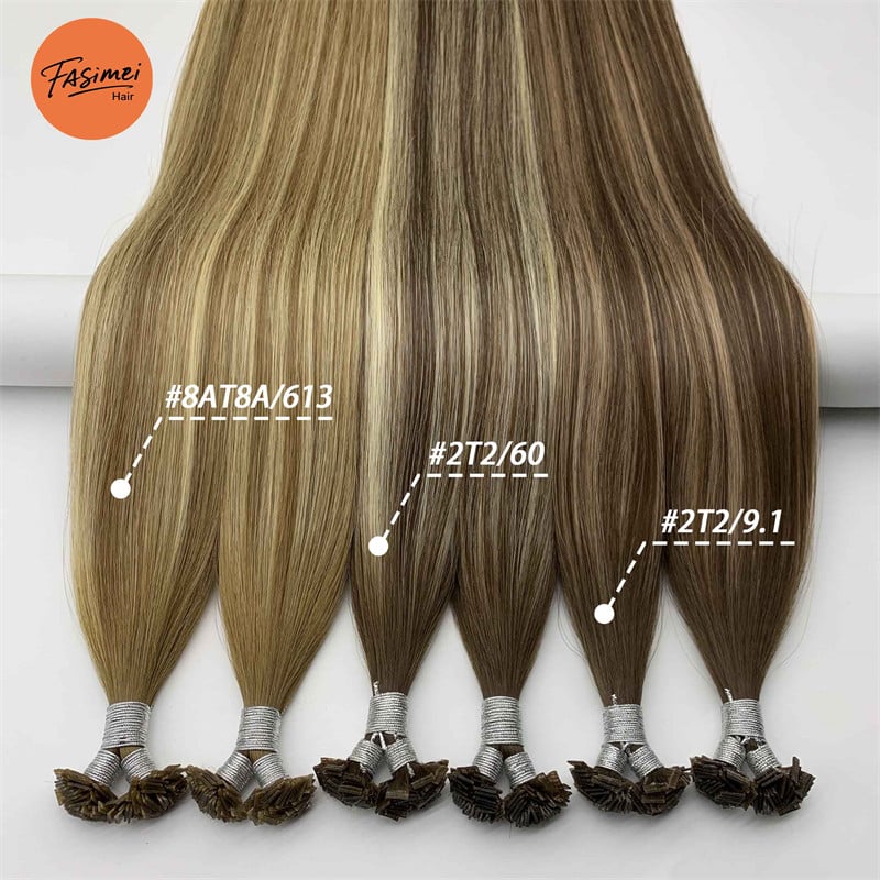 Unprocessed Raw Brazilian Slavic U-Tip Ktips Nail I Flat Tips 100% Virgin Ħġieġ Nies Extensjonijiet Bejjiegħa