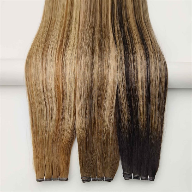 Verdaderas Mechas Europeas de Genio, Mekas Virgen Remy con Cutícula Alineada, Extensión de Doble Espesor, Mechas de Cabello Humano