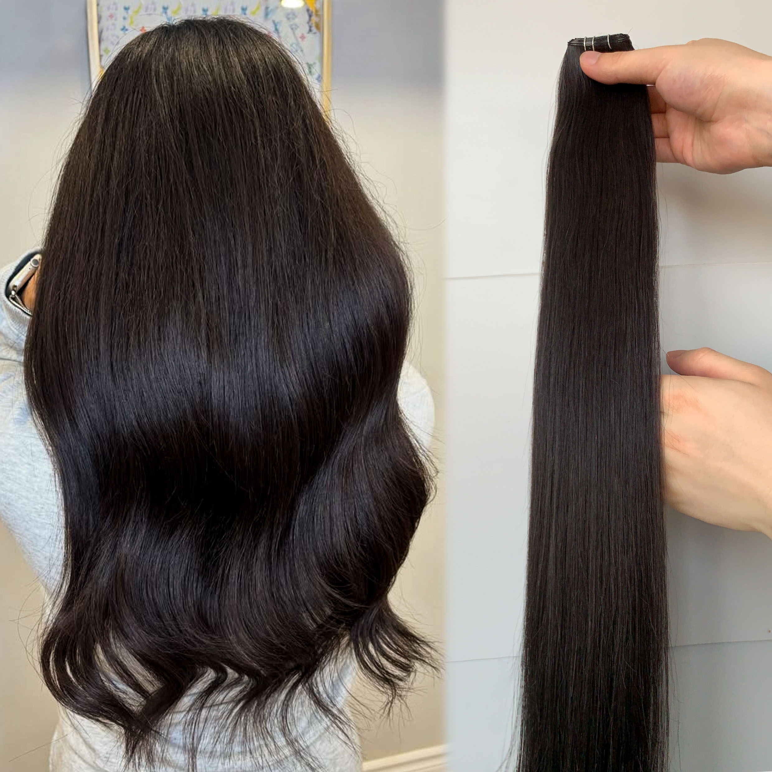 Factory Wholesale 2026 Hot Sale Double Drawn No Return Hair 100%Human Virgin Natural Hair Genius Weft Hair Extension