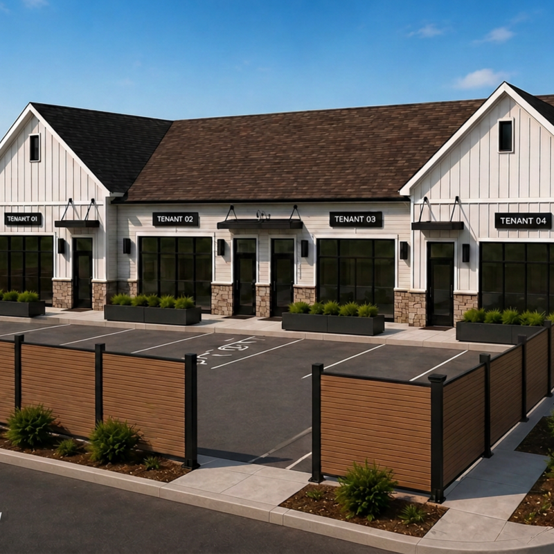 6x6 Walnut Composite Fence: How to Choose Between In-Ground and Base-Plate Installation