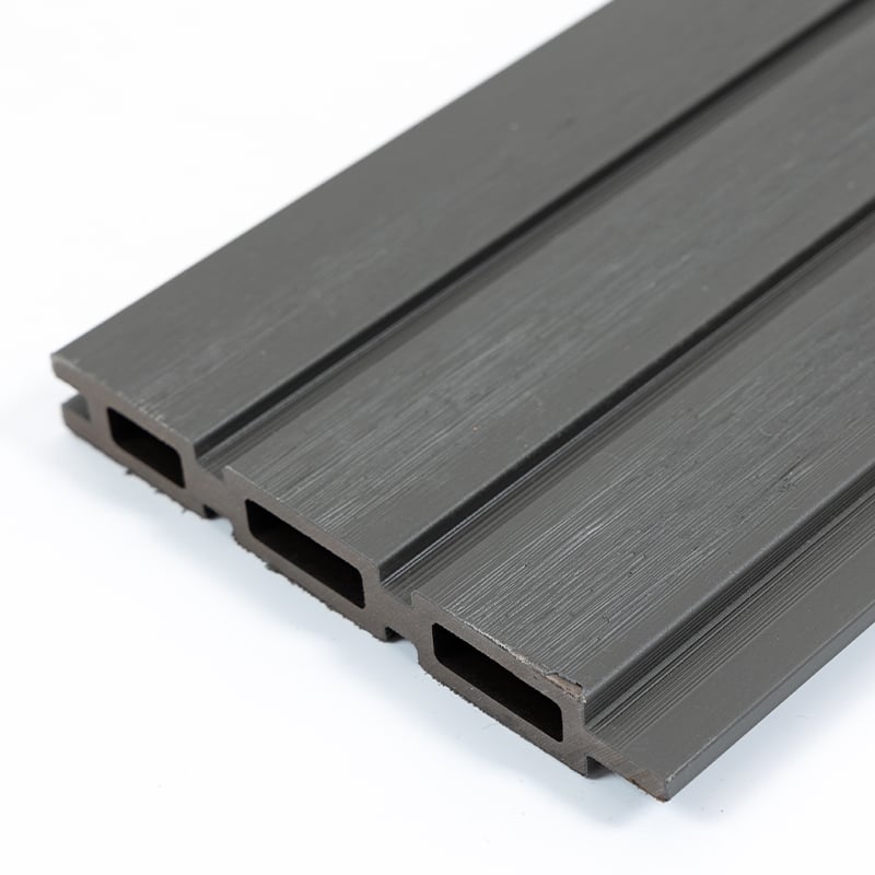 Grey Co-Extruded WPC Fence Panel – Thin Slat Composite Fence for Garden Privacy