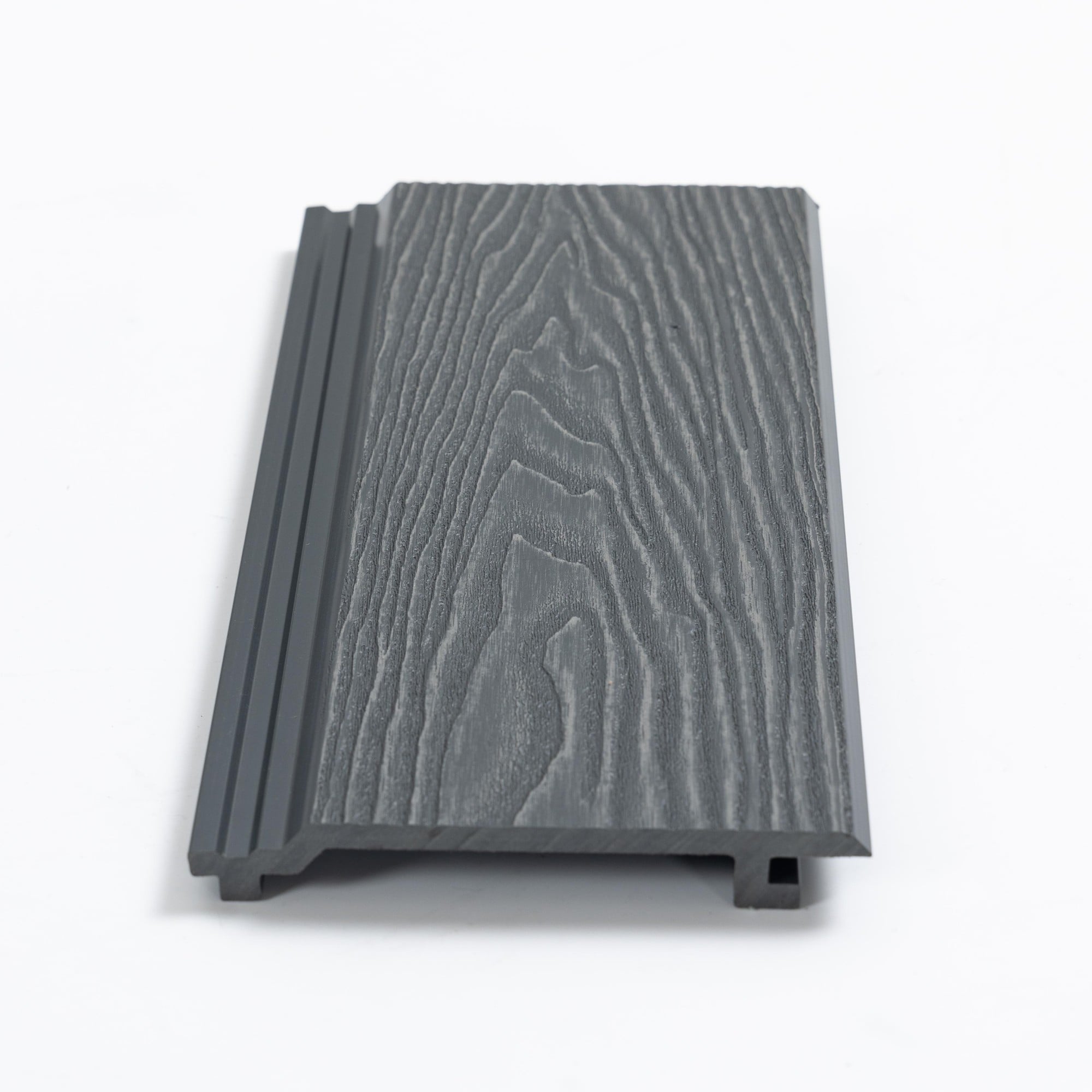 3D Embossed WPC Wall Panel – Grey Durable Wood-Plastic Cladding for Exterior Walls
