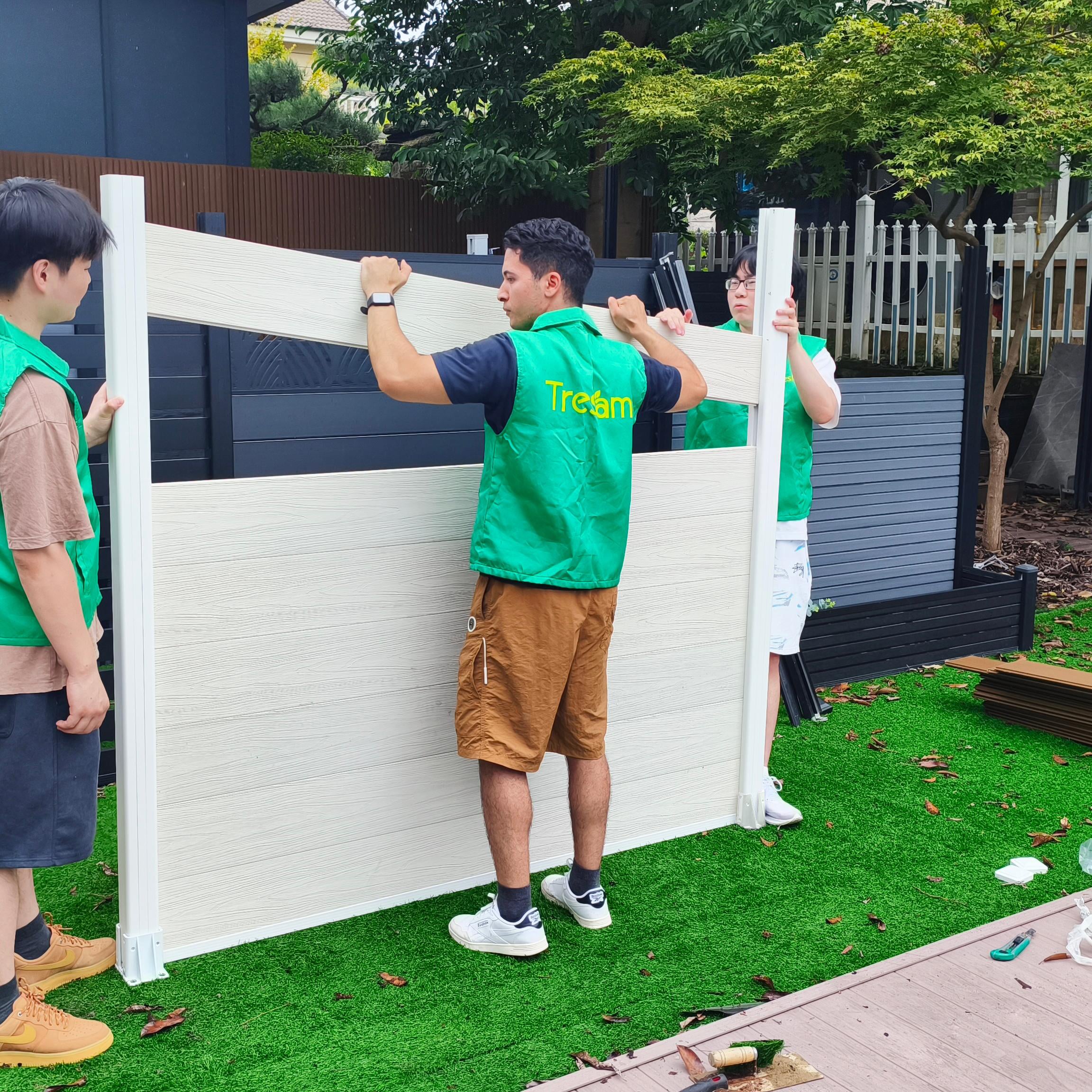White WPC Fence Installation Timelapse | Modern, Durable & Maintenance-Free