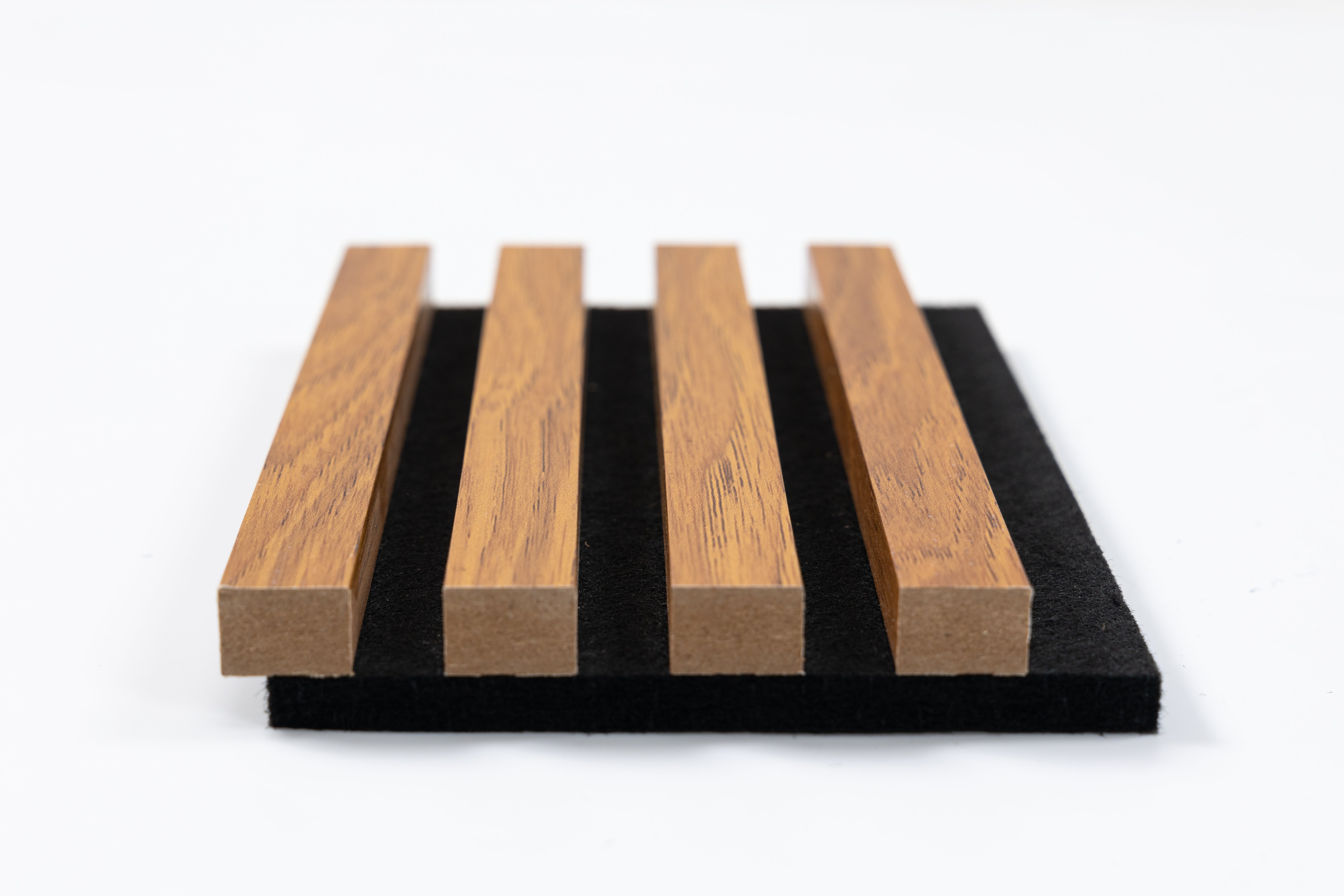Treslam Acoustic Wall Panel – High-Performance Teak Sound Absorbing MDF & Polyester Decorative Cladding