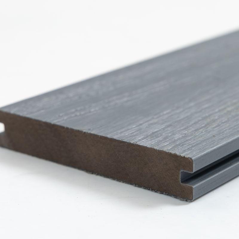 Co-Extruded Solid WPC Decking – Light Grey Composite Deck Boards for Outdoor Use