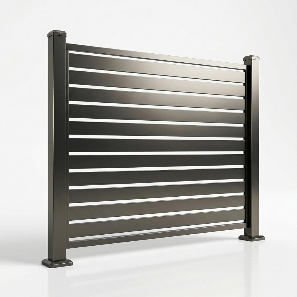 Semi-Private Slatted Aluminum Fence Panel — 6ft × 6ft