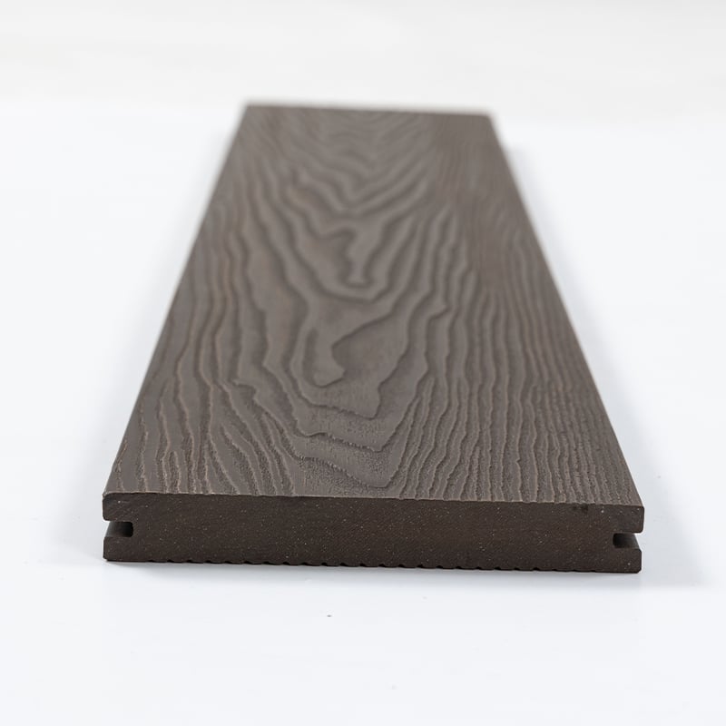 3D Embossed Solid WPC Decking – Single-Side Groove Composite Deck Boards