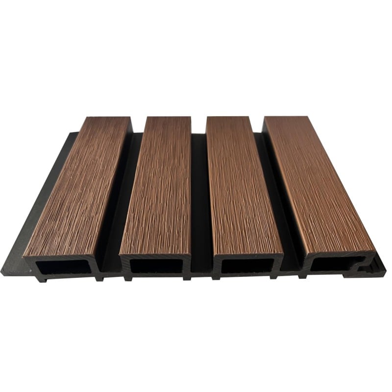Dual-Tone Co-Extruded WPC Wall Panel – Contrast-Lined Composite Decorative Cladding