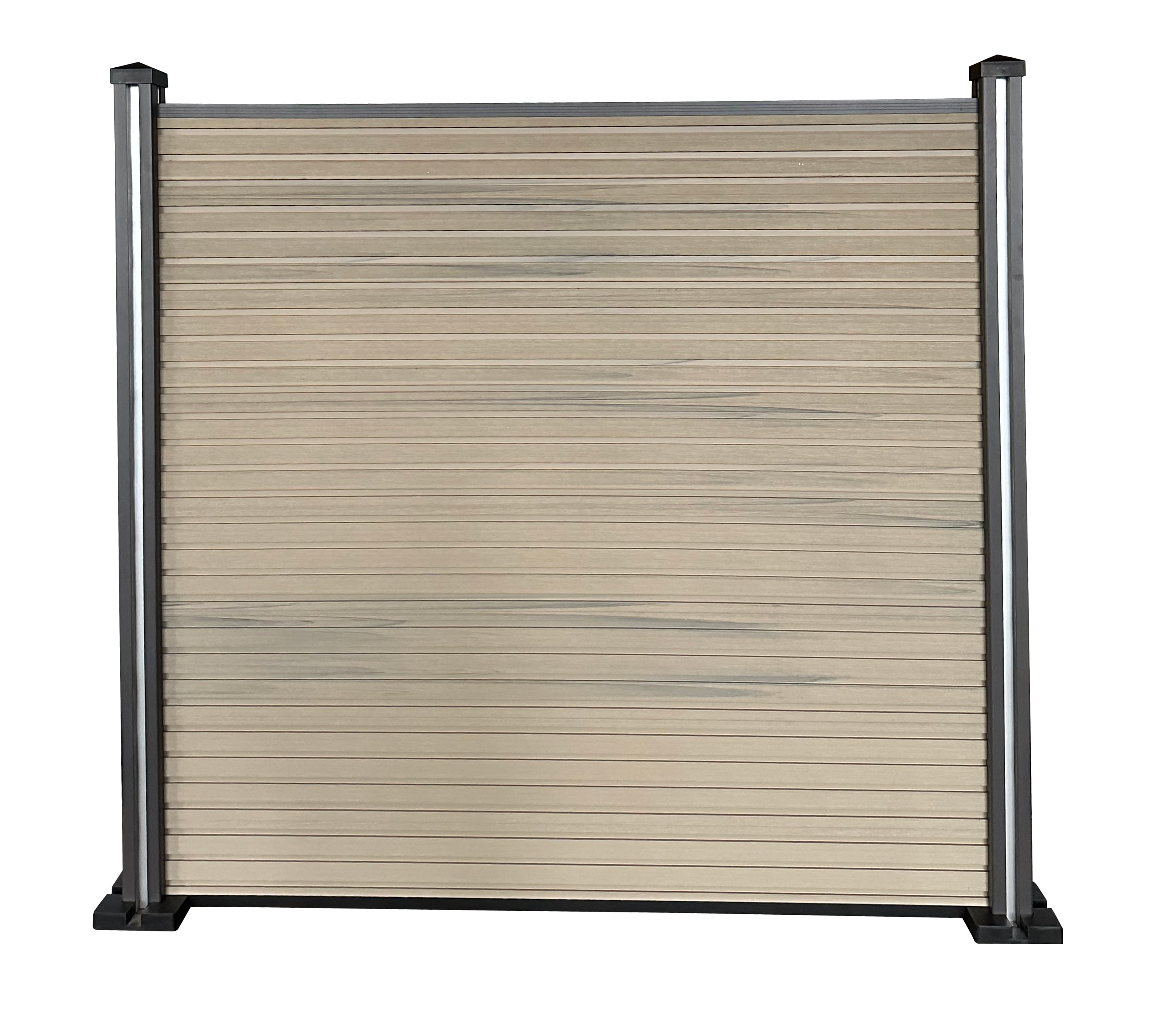 Slim Slat Co-Extruded WPC Fence Panel – 6ft H x 6ft W Composite Privacy Fence with LED Lighting
