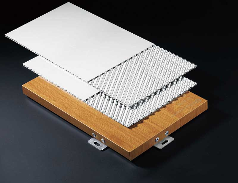 图2： an aluminum core composite panel with a 3D aluminum cone core structure.jpg