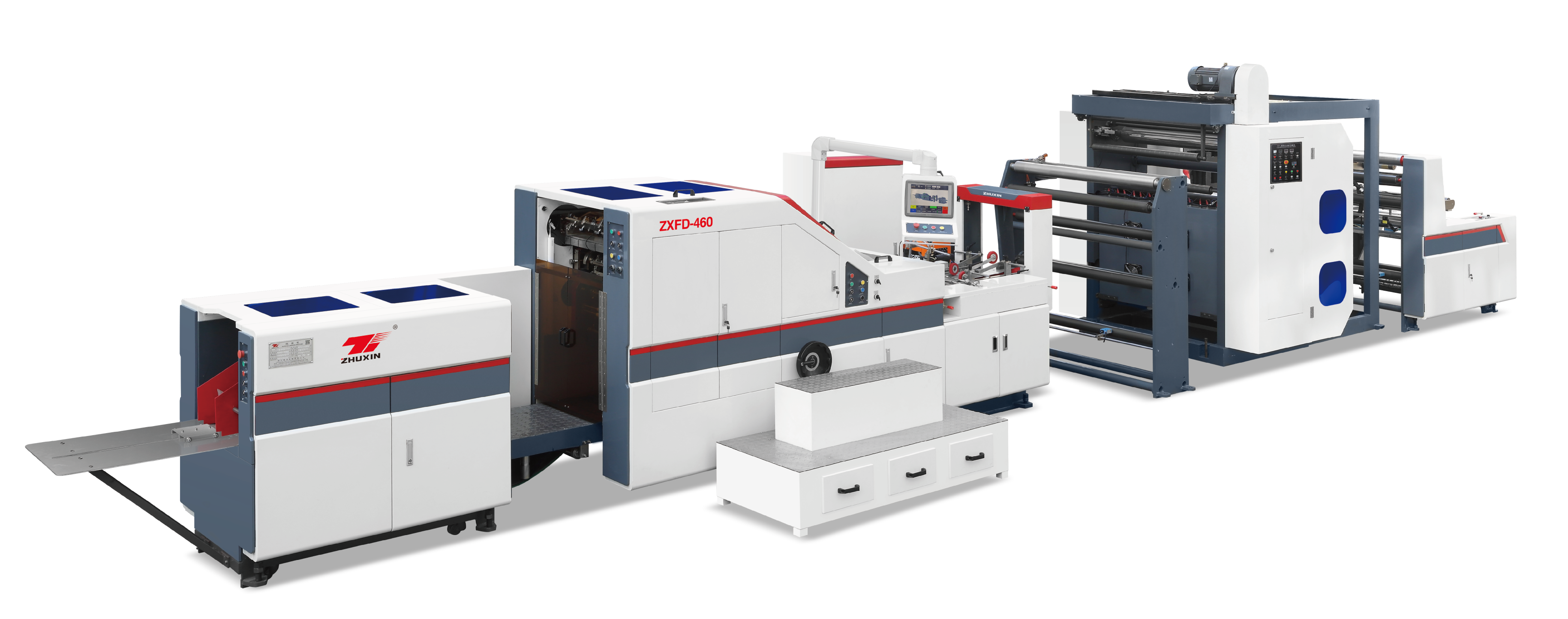 Quadratische Bodenpapierbeutelmaschine mit Druckmaschine im Durchlauf