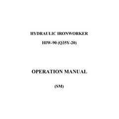 Q35Y-20 Combined Punching and Shearing Machine Instruction Manual