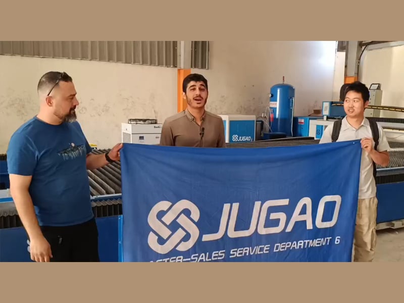 JUGAO Laser Equipment successfully completed the installation and training for its third high-power laser cutting machine in Kirkuk, Iraq