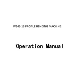 W24S hydraulic rolling machine Operating Manual