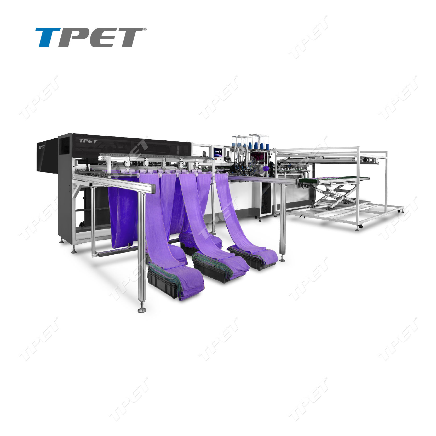 automatic multi lane towel cross cutting hemming machine et 5301-0