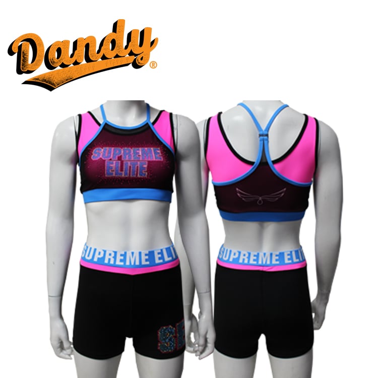 New Design Cheer Practice Wear Set with Shiny Rhinestones Unisex 