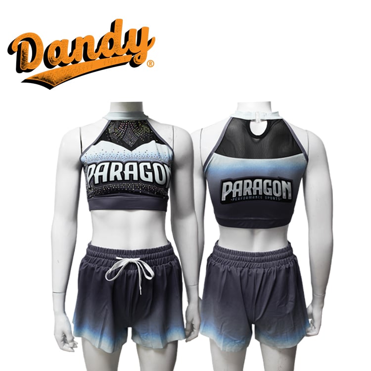 New Cheer Practice Wear Shiny Rhinestone Top & Shorts for Training