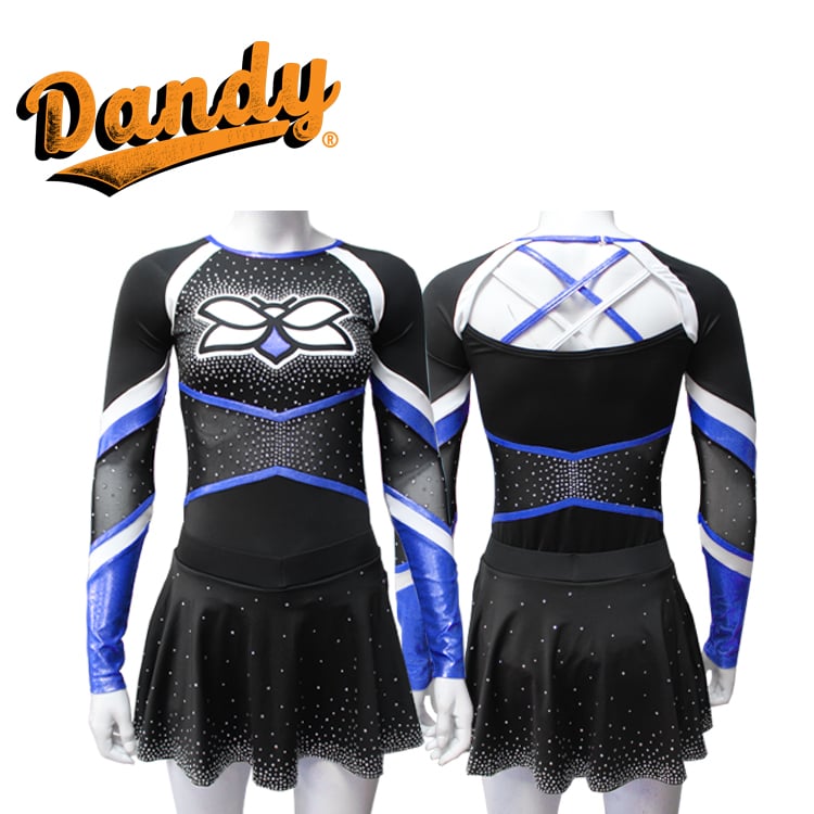 Factory Design Girls Cbeerleading Uniforms Customized Fancy Rhinestones Cheer Crop Top and Short Dress