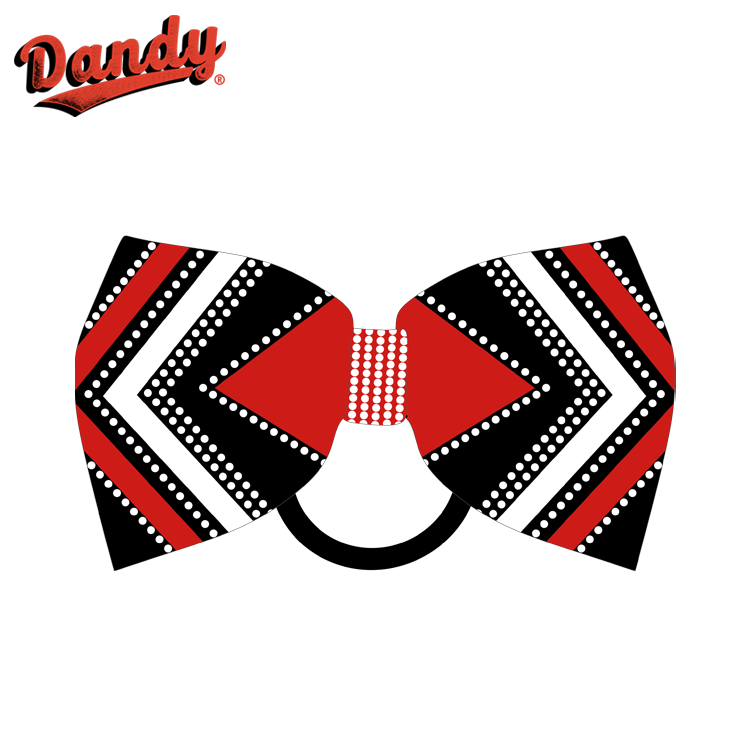 Factory Direct Cheerleading Hair Bows – Glitter Custom Ribbons with School Team Name and Logo Printing