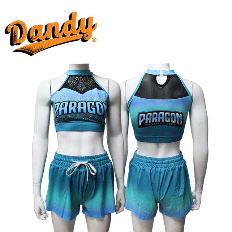 Wholesale Cheerleading Training Outfit Shiny Rhinestone Design